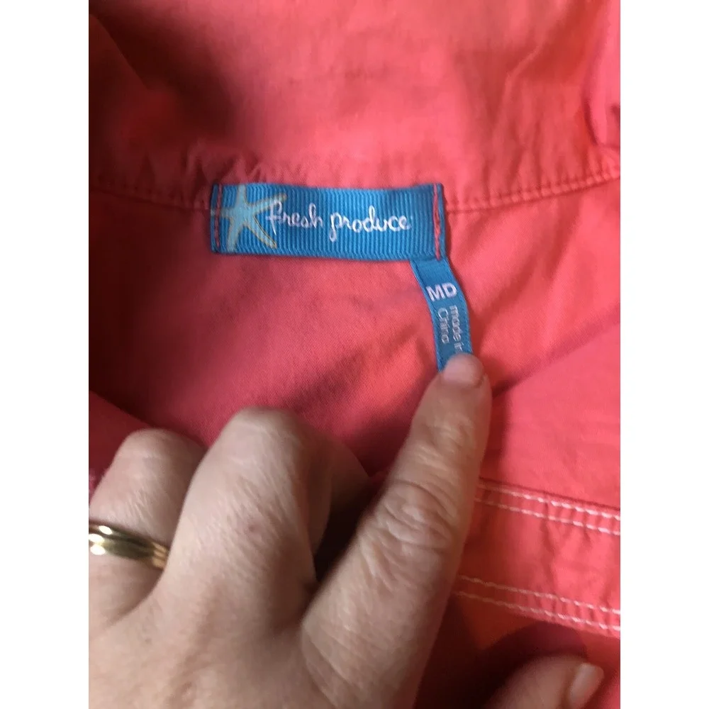 Fresh Produce jacket 100% cotton Coral four pockets metal‎ Buttons Medium